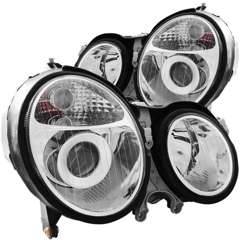 ANZO 1999-2002 Mercedes Benz E Class W210 Projector Headlights Chrome | Too Fast Autoparts | Order Online | Canada & USA Shipping