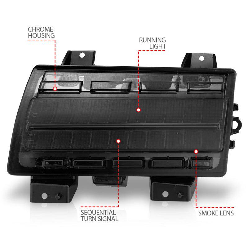 ANZO Wrangler 18-21/Gladiator 20+ LED Side Marker Lights Smoke w Sequential Signal | Too Fast Autoparts | Order Online | Canada & USA Shipping
