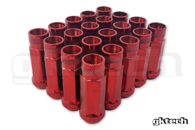 GKTech Open Ended Lug Nuts, M12 x 1.5 | Red