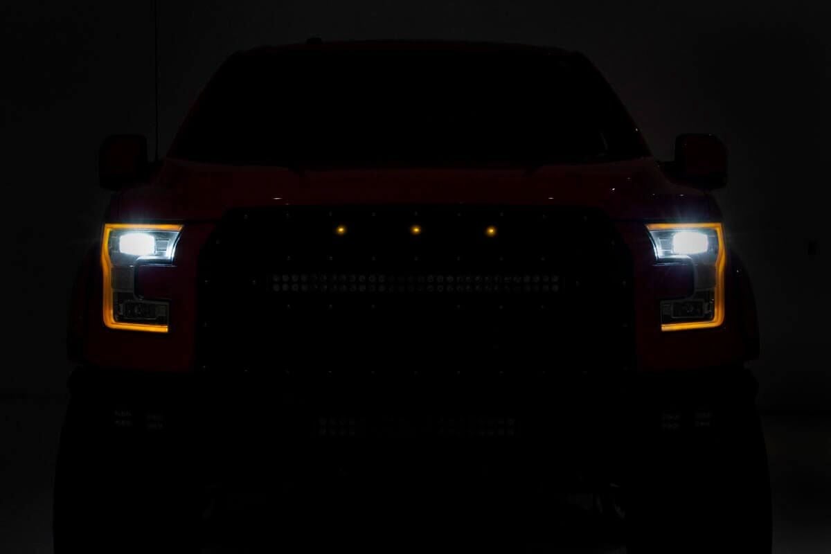 LED Light Kit | Mesh Grill Mount | Amber Marker | Ford F-150 (15-17)
