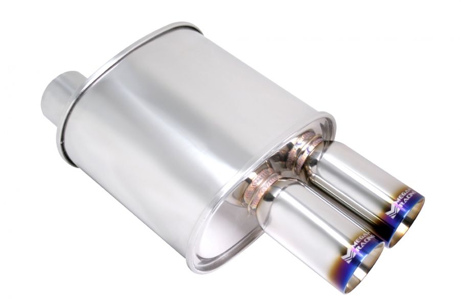 Universal Exhaust F-RT Turbo Dual Burnt Tip Muffler - MR-MU-FRT-2T-VO