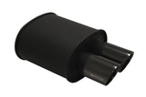 Universal Exhaust M-BC Muffler Dual Black Chrome Tips - MR-MU-MBC-2