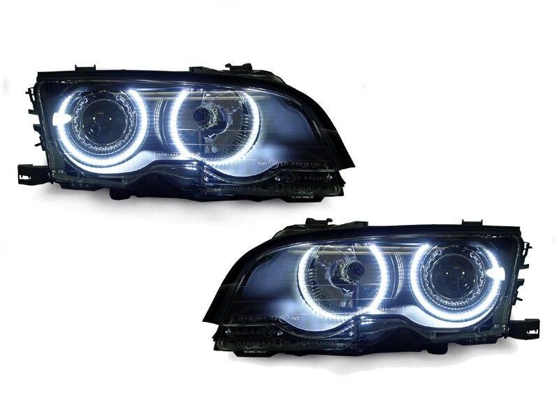 Projector Headlights With Halo Rings for BMW E46 3 Series Coupe and Convertible (1999-2002 Pre-LCI)