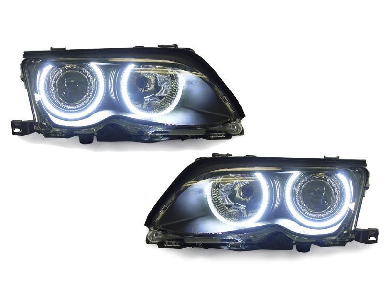 Projector Headlights With Halo Rings for BMW E46 3 Series Sedan and Wagon (LCI) | Too Fast Autoparts | Order Online