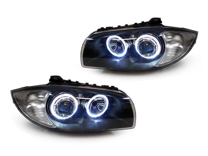 Projector Headlights With Halo Rings for BMW E81/E82/E87/E88 1 Series with Halogen Headlights | Too Fast Autoparts | Order Online