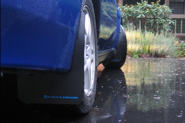 Rally Armor Front & Rear Mud Flaps – Black/Blue Logo – ’02 – 07 Subaru Impreza RS, 2.5i