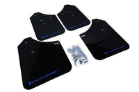 Rally Armor Front & Rear Mud Flaps – Black/Blue Logo – ’07 – 16 Mitsubishi Lancer DE, ES, GTS , SE, Ralliart Sedan