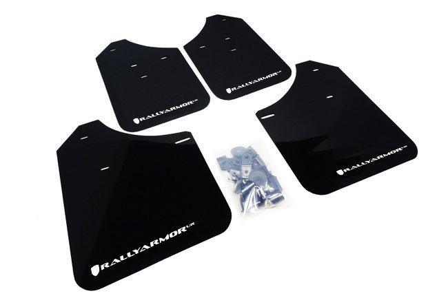 Bavettes avant et arrière Rally Armor – Logo noir/blanc – Subaru WRX STI et WRX Berline 15-19