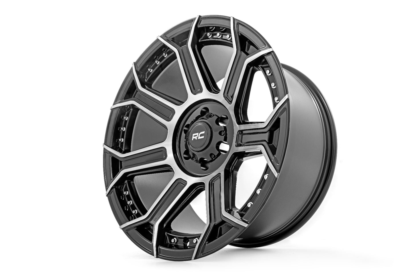 Rough Country 89 Series Wheel | One-Piece | Black Machined Gun Metal | 22x10 | 8x6.5 |  -19mm