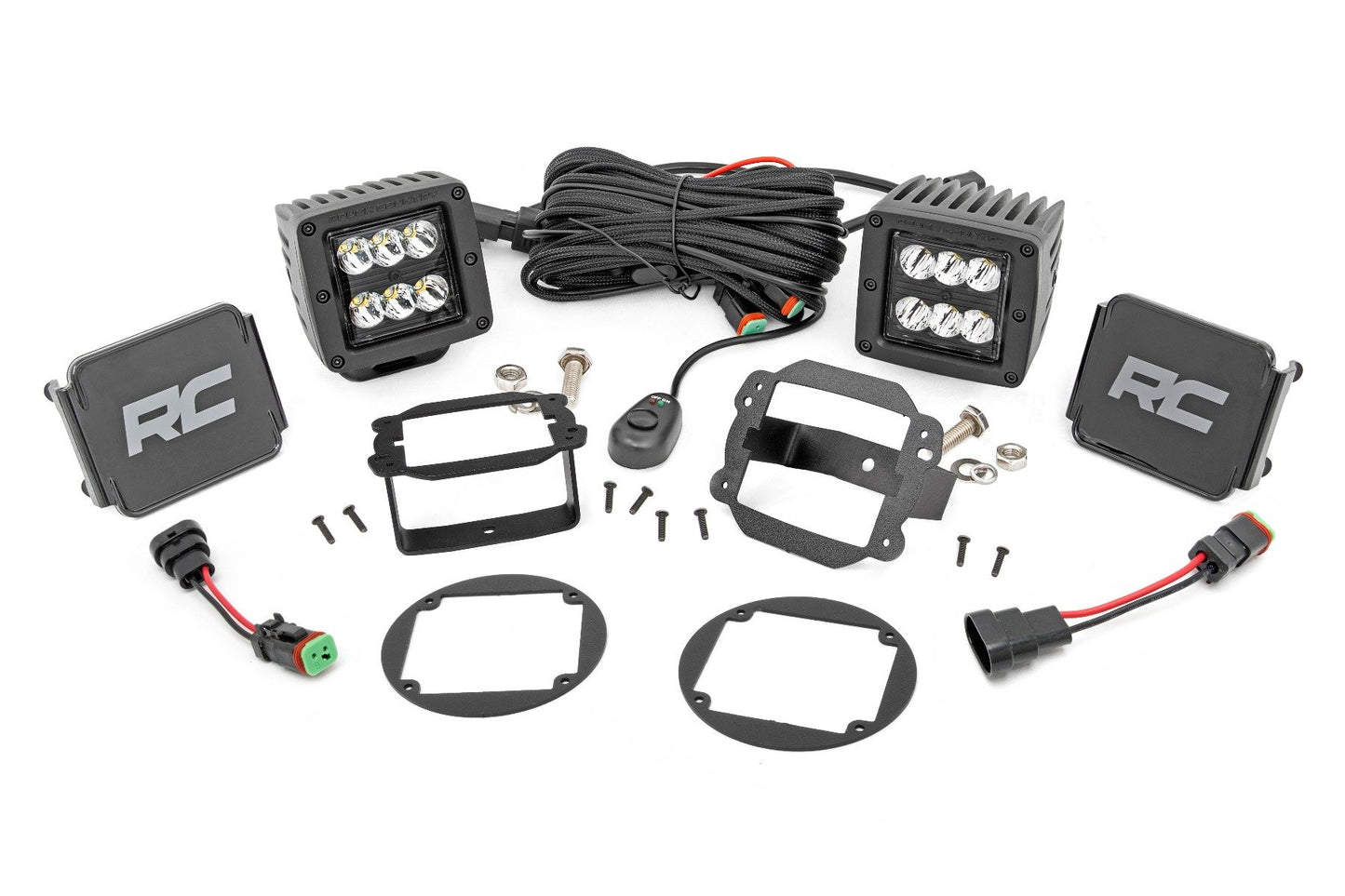 LED Light Kit | Fog Mount | 2" Black Pair | Jeep Wrangler JK  (07-09)